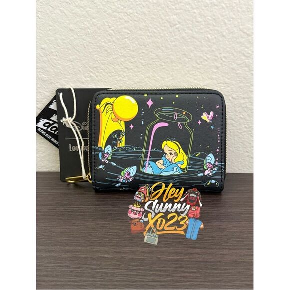 Loungefly Disney Alice In Wonderland Characters GITD Zip Wallet